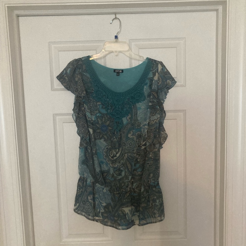 Apt. 9 Short- Sleeve Peasant Top, Size S